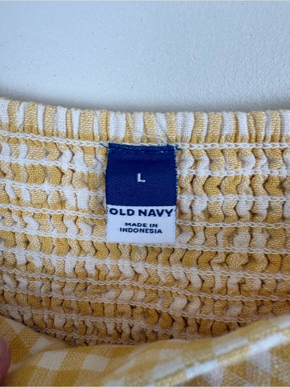 NWT Old Navy Square-Neck Linen-Blend Mini Dress in Yellow Gingham Large - Picture 5 of 7